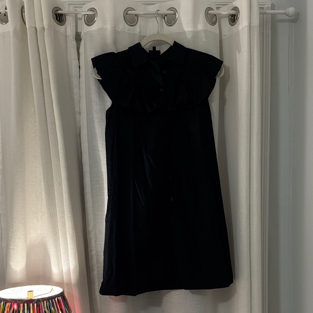 Who What Wear Black Mini Dress with Ruffles